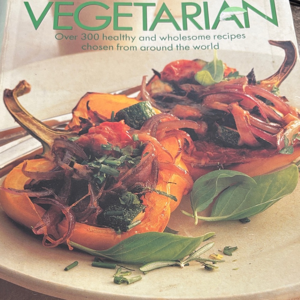 Gourmet Vegetarian Recipes Cookbook with Vibrant Orange Cover